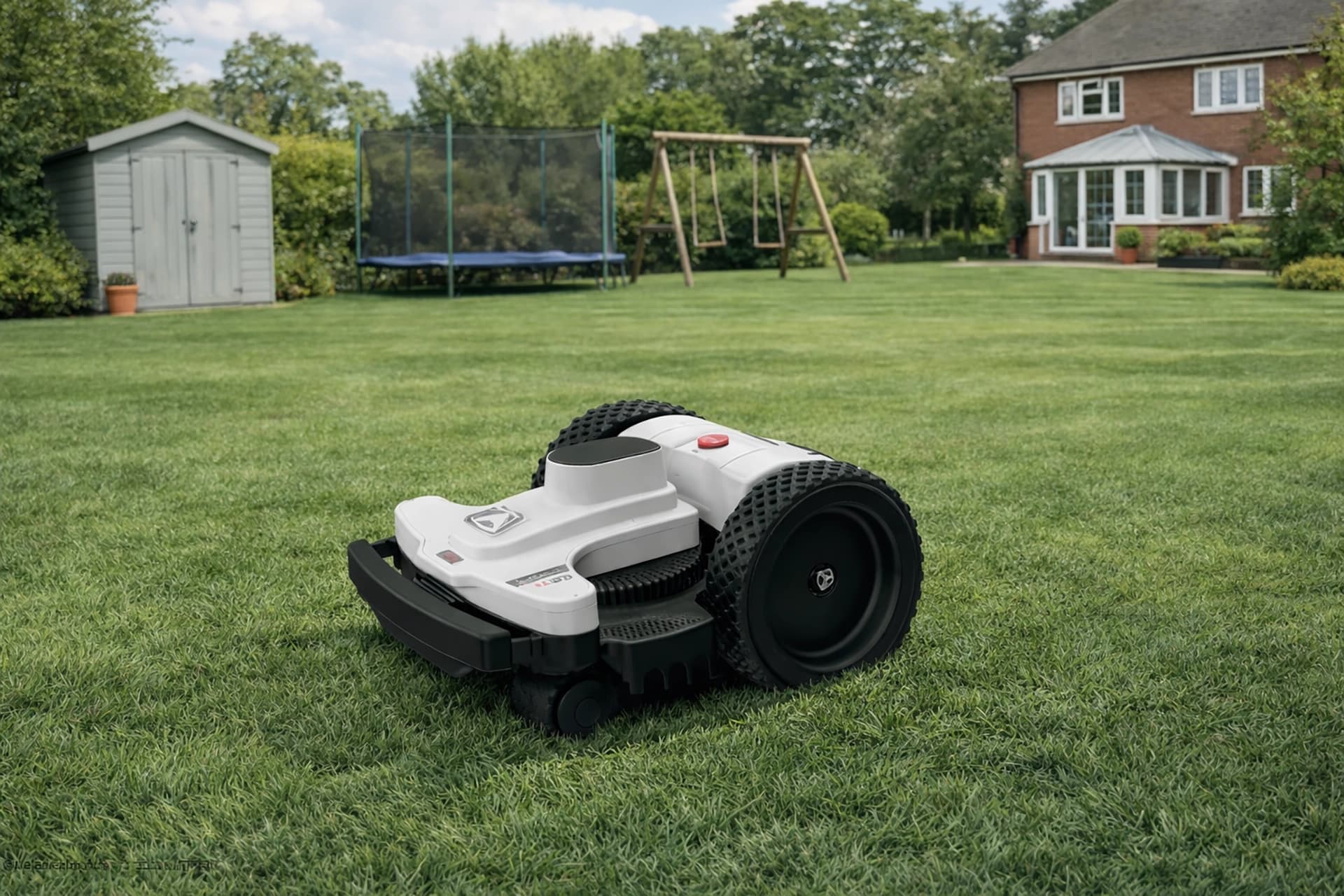 Ambrogio 4.0 Basic 4WD robotic mower in a Vienna garden