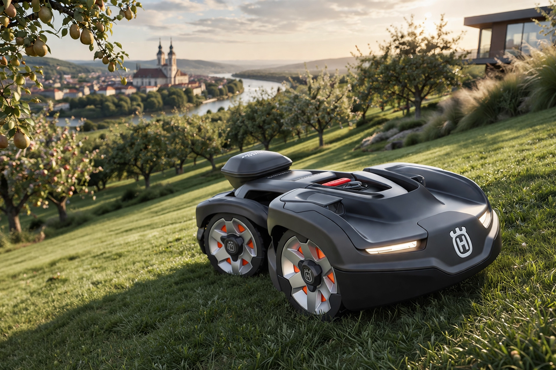 rasenroboter-klosterneuburg 6 Husqvarna Automower 435X AWD Rasenroboter fährt im Steilhang Garten in Wien Umgebung